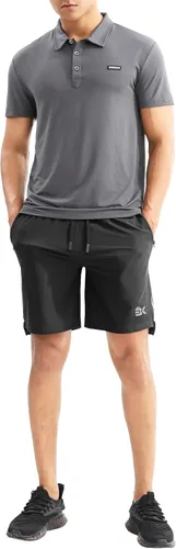 Vista 5 de BROKIG Pantalones cortos de correr ligeros para hombre de 7 pulgadas, pantalones cortos de entrenamiento de gimnasio de secado rápido para hombres