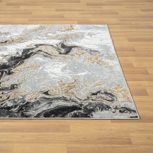 Vista 9 de LUXE WEAVERS - Alfombra abstracta de espiral de mármol, Humo 2x7
