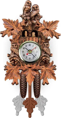 Vista 10 de LAPUTA Reloj de pared de madera preciso reloj colgante de madera estilo nórdico antiguo adornos decorativos para sala de estar 10