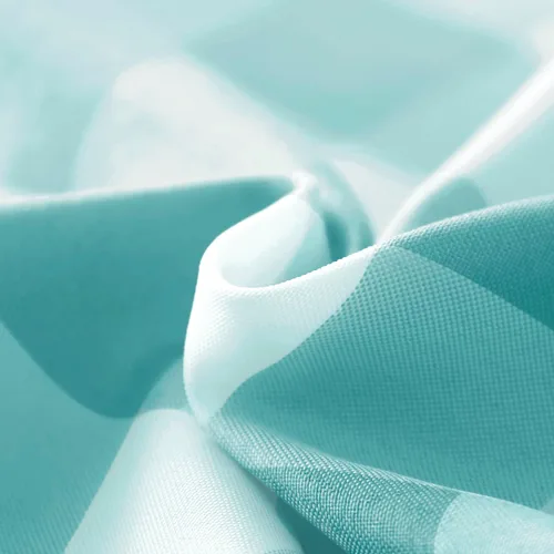 Vista 8 de Hiasan - Juego de cortinas semitraslúcidas a cuadros con cenefa y paneles de cocina, filtro de luz Buffalo a cuadros, color aguamarina y blanco