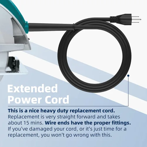 Vista 7 de 565056-5 - Cable de repuesto compatible con piezas de cable de alimentación Makita, pulidora de sierra circular, cable resistente para accesorios