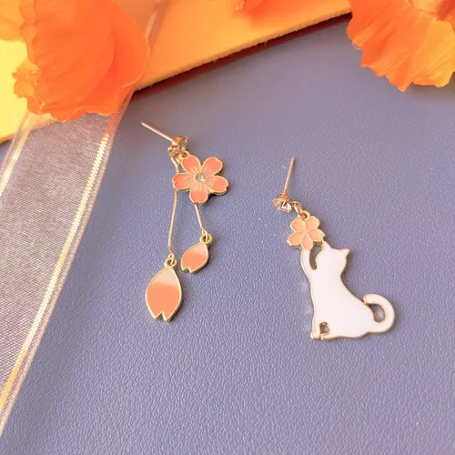Vista 4 de Pendientes delicados asimétricos largos con borla para mujer, agujas de plata S925