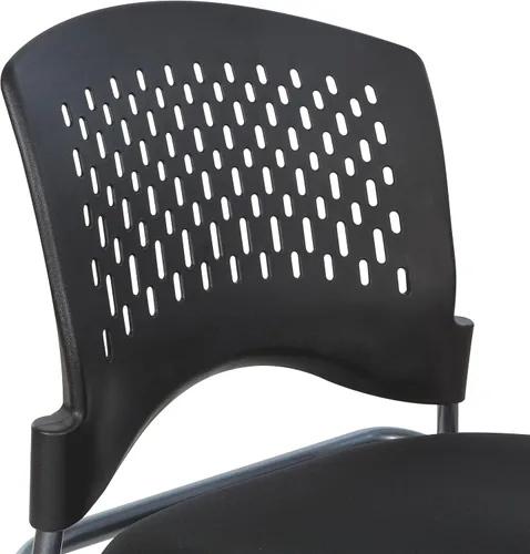 Vista 7 de Office Star - Silla anidadora plegable de plástico ventilado alrededor de la espalda, paquete de 2, tela FreeFlex de carbón