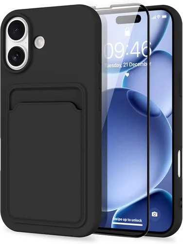 Vista 75 de MZELQ Compatible con iPhone 11 Funda TPU Soporte para Tarjetas Cubierta de Billetera, Protección de Cámara + Protector de Pantalla Funda Suave