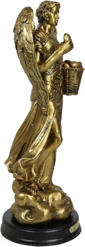 Vista 4 de Ebros - Estatua de arcángel de la iglesia católica bizantina Barachiel de 8 pulgadas de alto, figura de San Barachiel el Arcángel con placa