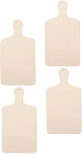 Vista 12 de Operitacx Mini bandeja de madera para cortar de 4.72 x 2.36 pulgadas, tabla de cortar de madera en blanco para pintar servir queso fruta aperitivos