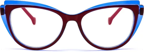 Vista 3 de FEISEDY Gafas de bloqueo de luz azul ojo de gato falso nerd transparente gafas de computadora TR marco de moda B0040