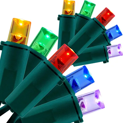 Vista 7 de YULETIME Luces LED de Navidad de gran angular de color blanco cálido, 200 unidades, 50 pies, paquete de 2 hebras de 25 pies, 100 luces