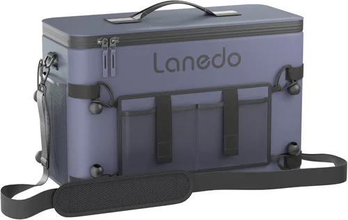 Vista 7 de Deep Freeze Cooler - Bolsa enfriadora de lados suaves, baúl de hielo plegable con aislamiento para 34 latas, enfriador grande a prueba de fugas