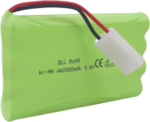 Vista 5 de 2 pilas recargables AA de 9.6 V 2800 mAh con enchufe Tamiya con cable de carga USB para coches de juguete a control remoto, camiones, tanques