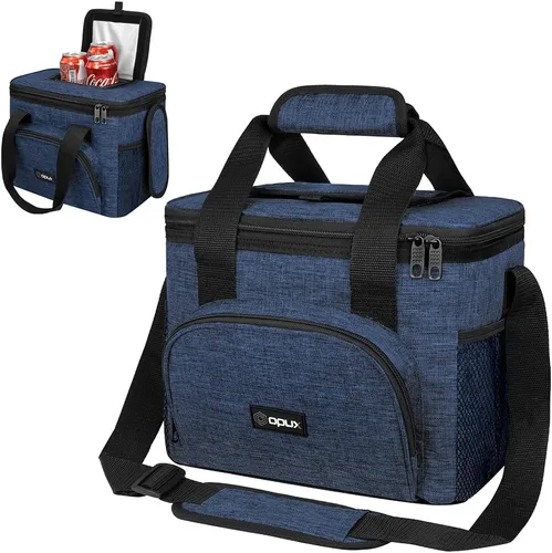 Vista 17 de OPUX Bolsa de enfriador suave, bolsa de almuerzo plegable aislada para hombres, trabajo, camping, playa, viaje, portátil, de lado suave