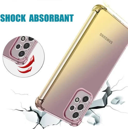 Vista 7 de Funda para Galaxy A23, Samsung A23 SM-A235M con protector de pantalla de vidrio templado, bonita funda protectora de TPU transparente a prueba
