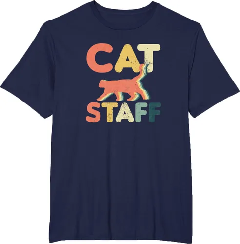 Vista 39 de Cat Servant Design Vintage Retro Staff Gift T-Shirt for Men Women