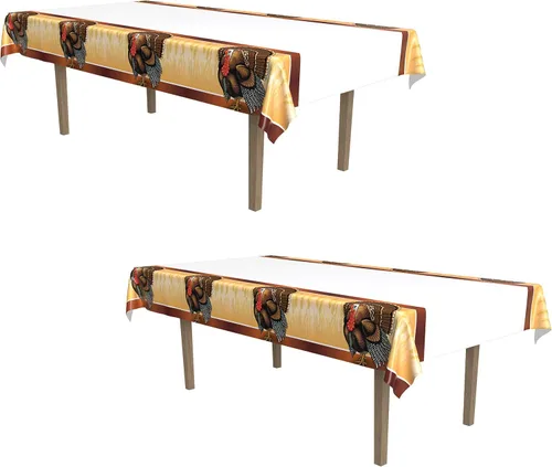 Vista 30 de Beistle Mantel de casa embrujada, 54 x 108 pulgadas, 2 piezas, mantel de plástico, mantel rectangular, mantel de Halloween, mantel de vacaciones