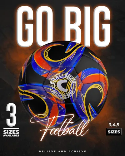 Vista 3 de American Challenge Kreis Balón de fútbol – Balón de fútbol profesional para campos de césped – Pelotas de fútbol duraderas cosidas a máquina de TPU