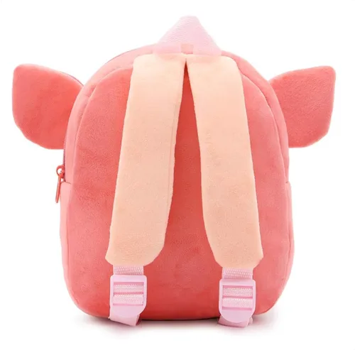 Vista 4 de Ladyzone Mochila para niños pequeños con diseño de animales del zoológico, bonita bolsa de felpa de dibujos animados de 10 pulgadas para niños