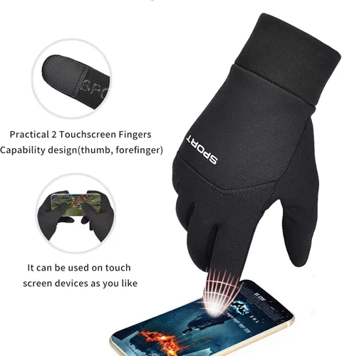 Vista 5 de Lorpect Guantes de invierno para hombres y mujeres, guantes de pantalla táctil, guantes cálidos para clima frío, guantes de entrenamiento, correr