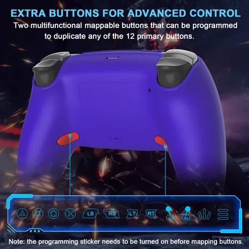 Vista 5 de YU33 Ymir Scuf Wireless Controller Works with Modded PS4 Controller, Elite Control Remote Fits Playstation 4 Controller, JoystickControles de Pa4