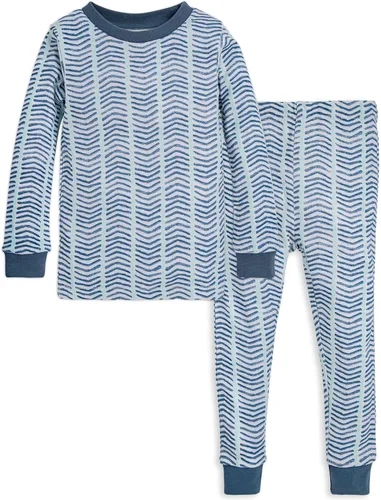 Vista 36 de Burt's Bees Baby Pijama de algodón orgánico para niños, conjunto de pijama Paquete de 1 temporada de Apple
