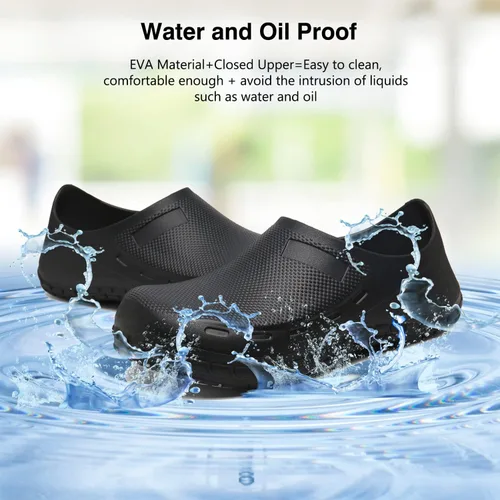 Vista 3 de Zapatos de chef para hombre antideslizantes a prueba de agua zuecos para hombre cómodos zapatos de enfermería para jardineros hombres interiores