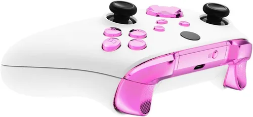 Vista 6 de eXtremeRate Replacement Buttons for Xbox Core Wireless Controller, Chrome Pink Glossy Custom LB RB LT RT Bumpers Trigers Dpad ABXY Start Back Sync