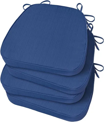 Vista 18 de Basic Beyond Cojines para sillas de comedor, 4 unidades, cojines para sillas de cocina en forma de D con lazos, juego de 4, cojines de asiento