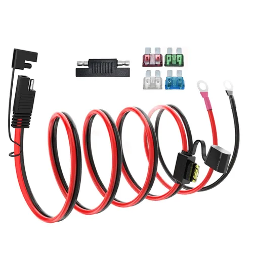 Vista 12 de ELFCULB Cable de Extensión de Enchufe SAE de Puerto de Pared Lateral de Alimentación 10AWG 2FT (0.6m) a Conectores SAE, con Fusible de 10A 15A 20A