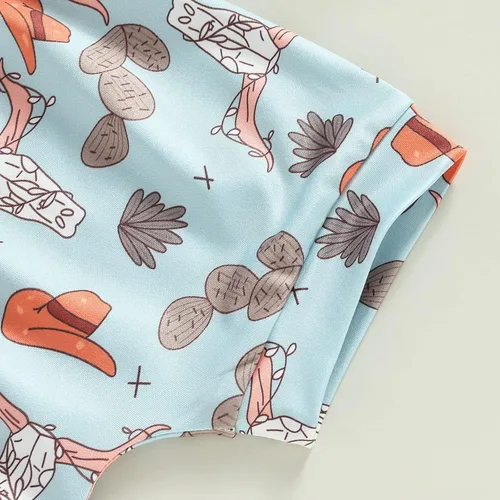 Vista 6 de Kupretty Ropa para bebé niño pequeño, traje de verano de manga corta, camiseta, pantalones deportivos, pantalones cortos casuales, conjunto de 2