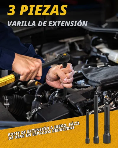 Vista 7 de Juego de 6 llaves dinamométricas de 1/4, 3/8 y 1/2 pulgadas, llaves dinamométricas de clic de 1/4, 3/8 y 1/2 pulgadas, precisión de ±3%