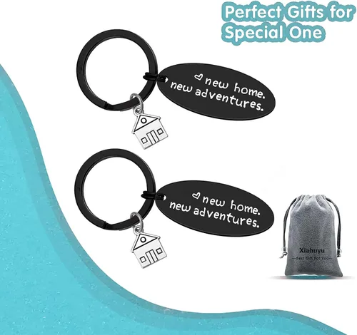 Vista 7 de New Home Keychain New House Keychain Housewarming Gifts for New Homeowner First Home Gifts Moving in Gifts