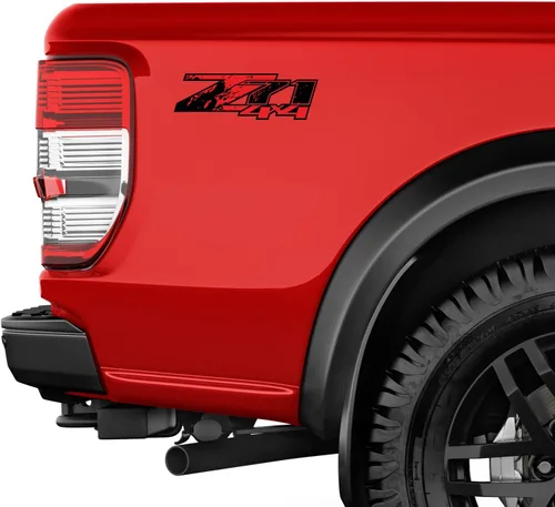 Vista 5 de Z71 4x4 (juego de 2 calcomanías) - F - 1500 2500 HD pegatinas (Z71 4x4 Red Splash)