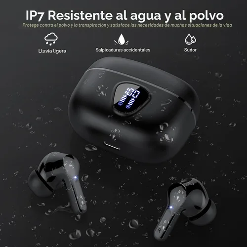 Vista 6 de Auriculares inalámbricos, auriculares Bluetooth 5.4 HiFi estéreo, auriculares Bluetooth con micrófono con cancelación de ruido ENC, auriculares