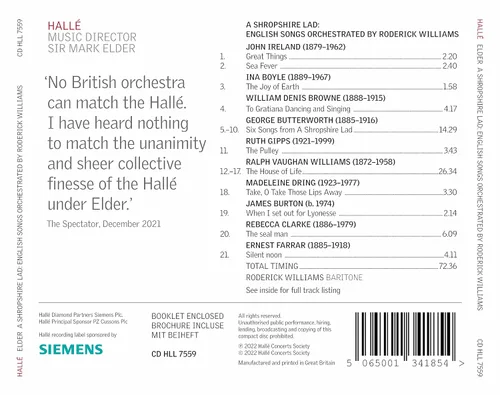 Vista 2 de Shropshire Lad - English Songs Orchestrated by Roderick Williams
