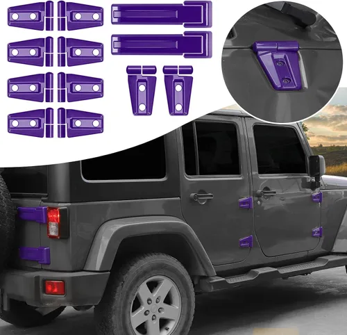 Vista 11 de Hoolcar Bisagra de puerta del capó del motor, bisagra de la puerta trasera, cubierta de bisagra de puerta de ABS, accesorios para exteriores Negro