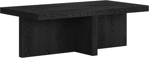 Vista 11 de Henn&Hart - Mesa de centro escandinava de 44 pulgadas, color blanco haya El estilo de pedestal atemporal se combina con una superficie generosa