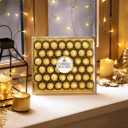 Vista 5 de Ferrero Rocher - Juego de regalo de chocolate, bombones de chocolate con avellana y leche, caja de 42 piezas