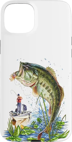 Vista 9 de Fishing Graphic Large Mouth Bass Fish - Fisherman Case for iPhone 17