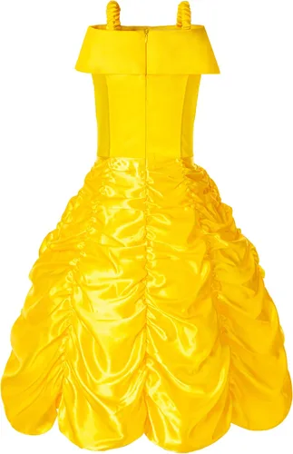 Vista 3 de Funna Disfraz de princesa en capas con hombros descubiertos para niñas con accesorios