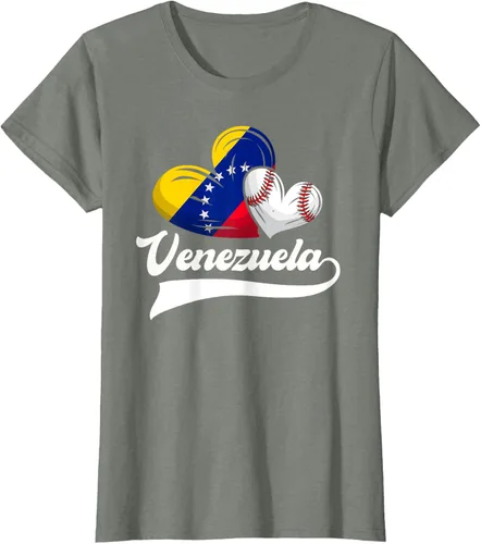 Vista 13 de Camiseta de béisbol venezolana con diseño de corazón y bandera de Venezuela, Negro
