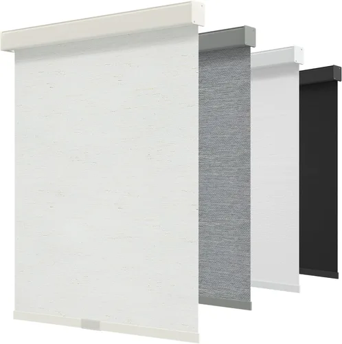 Vista 11 de GENIMO Persianas enrollables 100 % opacas, sin cordón, con aislamiento térmico, tela de protección UV, mini persianas de puerta francesa