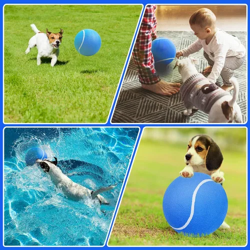 Vista 7 de Banfeng Pelota de tenis gigante para perros de 8 pulgadas, juguetes grandes para mascotas, pelota deportiva al aire libre, juguete interactivo