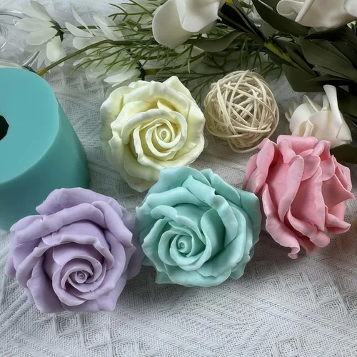Vista 6 de Molde de silicona de flor de rosa 3D, moldes de flores epoxi, decoración de manualidades, molde de cera de vela, molde de silicona para pastel