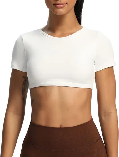 Vista 3 de Aoxjox Camiseta corta de manga corta para mujer, Clarissa con espalda hueca