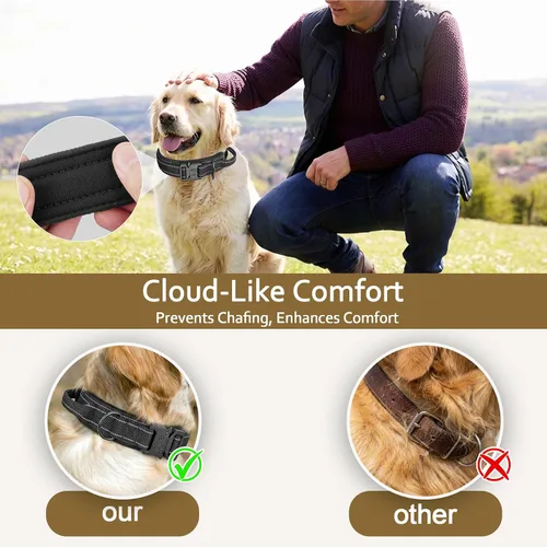 Vista 4 de KCUCOP - Collar táctico para perro, collar militar para perro, collares para perro Tactipup, ajustable, hebilla de metal resistente para perros M, L