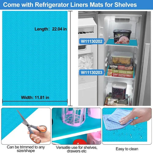Vista 6 de [PAQUETE DE 2] Estante de Vidrio para Congelador W11130202 MEJORADO Compatible con Refrigerador Whirlpool Repuesto de Estante para Congelador Partes
