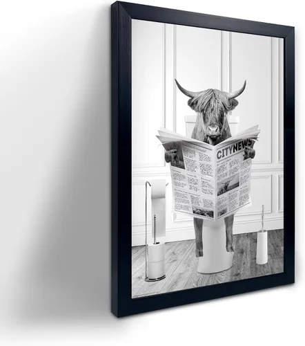 Vista 7 de Decoración de habitación de asno con estampados de animales, bonito cartel de citas de culo en el baño, decoración divertida para el baño, carteles