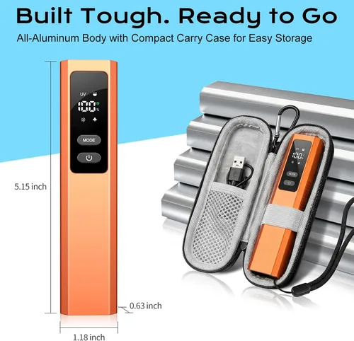 Vista 7 de EDC Flashlight 4 in 1 Pocket Magnetic Slim Flat Flashlight High Lumens Work Light with Green Beam & UV Light & Warning Light Combo EDC Rechargeable