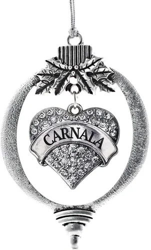 Vista 199 de Inspired Silver Adornos festivos de dije de corazón pave de plata con circonitas cúbicas