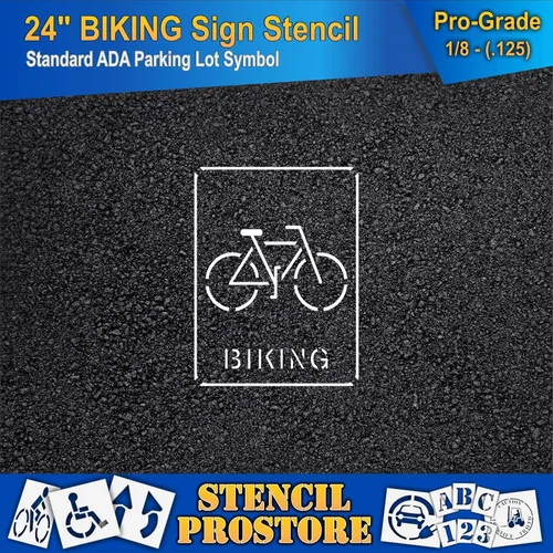 Vista 3 de Plantillas de pavimento – 24 pulgadas – Bicicleta con plantilla de palabras para ciclismo – 24 x 18 pulgadas x 1/8 pulgadas (128 mil) – Grado