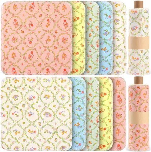 Vista 18 de Redbaker 50 piezas de toallas de papel reutilizables, paños de algodón reutilizables sin papel, toallas de papel absorbentes lavables
